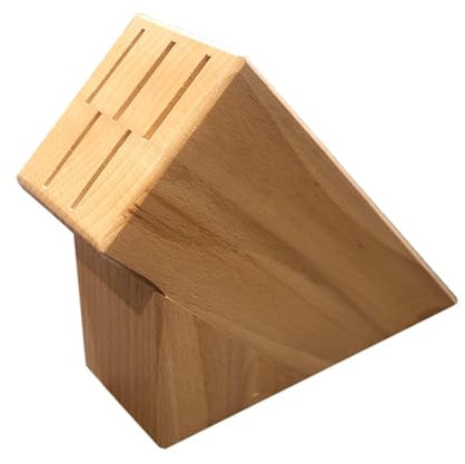 Wooden World - Wooden Kitchen Knife Block for 5 Blades – Natural Ecological Organizer Knife Stand - Light