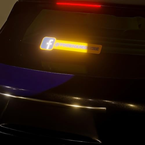 Jishiletao Set di 2 adesivi personalizzati per social network – Adesivo personalizzato in vinile per finestra auto – Trasferimento UV DTF 3D / nastro riflettente