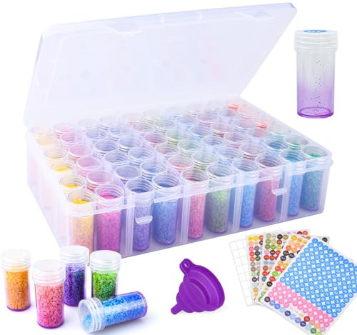KIMIGO Diamond Painting Zubehör Boxen,Diamond Painting Set Box,Portabilität Aufbewahrungsbox für Diamond Painting Erwachsene,für Strass Perlen Nägel DIY Handwerk