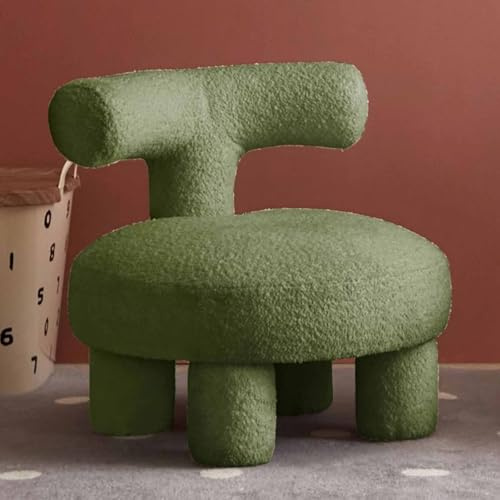 EUEUE Single Sofa Chair Internet Celebrity Style Lambskin Sofa Cute Baby Cartoon Seat Reading Leisure Chair Green