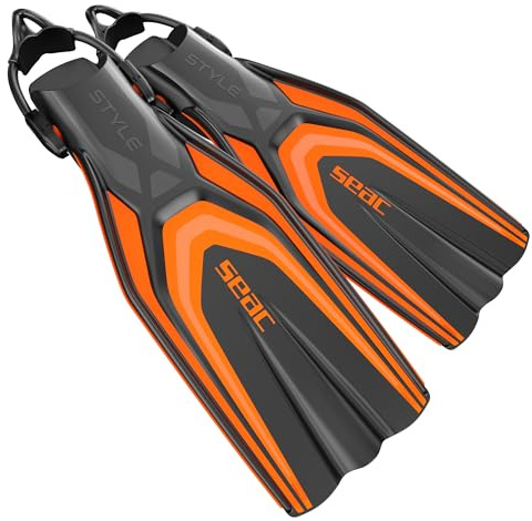 SEAC Style-S, Pinne con Cinghiolo Elastico Ultra Leggere per Immersioni Subacquee