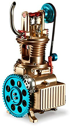 CreativeBlocker Mini Motor Bausatz Funktionsfähig-DIY Metall Einzylinder Automotor Bausatz Erwachsene, engine Dampfmaschinen Modell, Experimentierkasten Wissenschaft Geschenk (130+PCS)