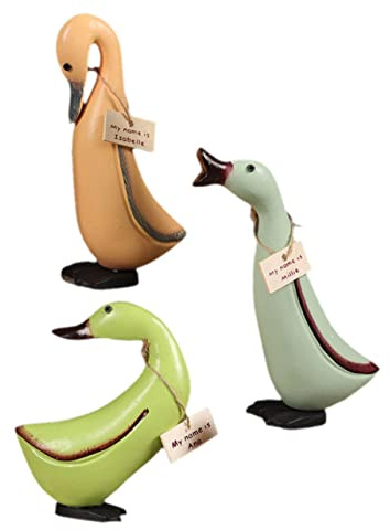 Cabilock Set di 3 Sculture in Legno Creativo per Decorazione da Tavolo, Soprammobili Eleganti e Delicati a Forma di Animali, per Casa e Ufficio