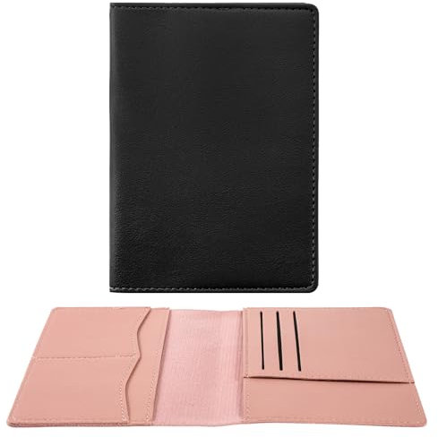 LLOUSSAK 2 Stück Reisepasshülle, PU-Leder Reisepass Organizer Passport Cover Reisegeldbörse mit Kartenschlitz Reisepasshülle für Kreditkarte ID-Karte Reisedokumente Reisepass Damen und Herren