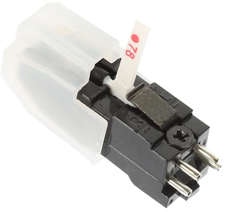 Replacement Double Needle Turntable Needle White Abs 1pcs | Gramophone Stylus, 200-300mv Output Voltage, 40±10mn Needle Pressure, Multilevel Shape Random Color