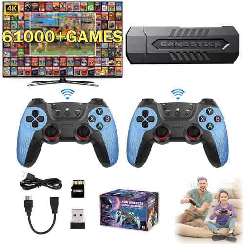 MIGEDY 2025 New Game Stick 4k 60,000 Games,Retro Gaming Console Build in 60,000+ Games,Plug & Play TV Video Retro Gaming Stick for everybody(256G)
