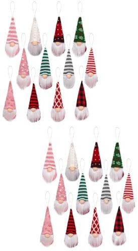 PRETYZOOM 2 Sätze Weihnachtsbaum-anhänger Weihnachtslutscher Dekoration Weihnachtsanhänger Ornamente Hängen Weihnachtsschmuck Dekorationen Weihnachten Weihnachtszwerge Stoff 12 Stück * 2
