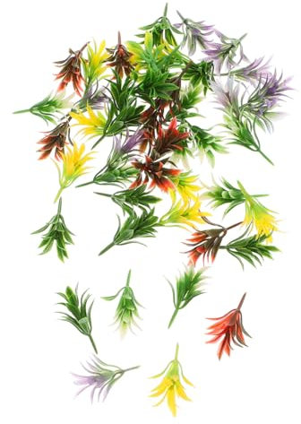 PHENOFICE Créez Votre Propre Scène ! 50 grappes de Plantes Artificielles Miniatures pour Modélisme Ferroviaire Fournitures pour Touffes de Plantes