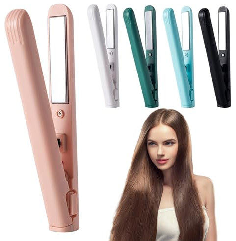 Reming-Ton Hair Straighteners, Hair Straightener For Women, Mini Dual Curling Iron, Mini Hairs Straightener, Suitable For Home And Travel, Professional Styling, Suitable for all hair types