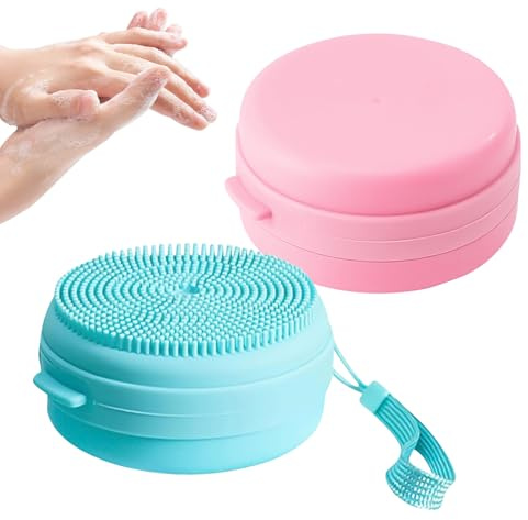 Silicone Körperbürste, 2025 Neu Peeling Duschbürste Silicone Body Scrubber mit Toilettenseife Verwendung, Dusche Massage Reichhaltiger Schaum Duschbürste Rückenbürste Dusche