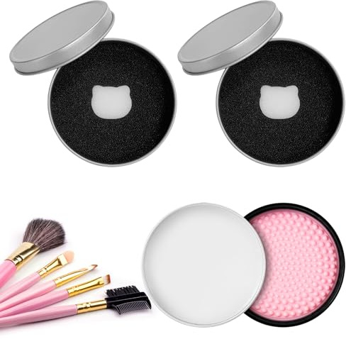 2 Box Color Removal Sponge Makeup Brush Cleaning Box and 1 Box Cleansing Balm,Easy to Clean Blenders Brushes Shampoo, Removes Shadow Color Cosmetic Colors for Daily Use Travel Set