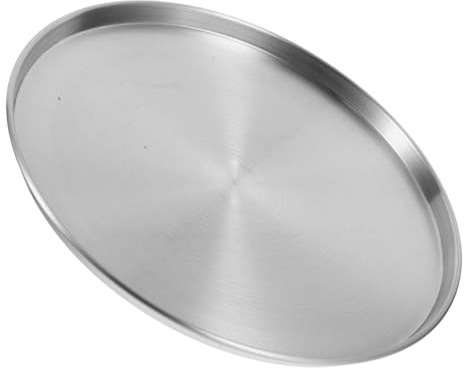 jojomis Teglia per pizza in acciaio inox, antiaderente, rotonda, 26 cm, per forno