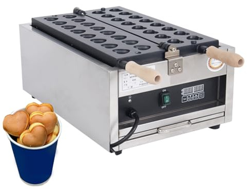 LHTSNA Commercial Heart-Shaped Waffle Maker,2000W Electric Heated Double-sided Heating 16pcs Mini Dutch Hearts Pancake Maker,Non-Stick Teflon Coating,for Restaurant Bakeries Snack Bar Family
