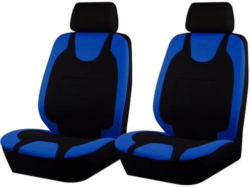 Auto Sitzbezüge für Skoda Fabia 2000-2023, Auto Schonbezüge die Vordersitze Atmungsaktiv Verschleißfest Bequem Schonbezüge Sets,D Blue