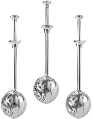 Veemoon Lot de 3 Saupoudreurs à Farine en Acier Inoxydable Tamis Manuel à Maille Fine Saupoudreur à Sucre Glace pour Pâtisserie Café et Décoration de Gâteaux Outil Cuisine Polyvalent