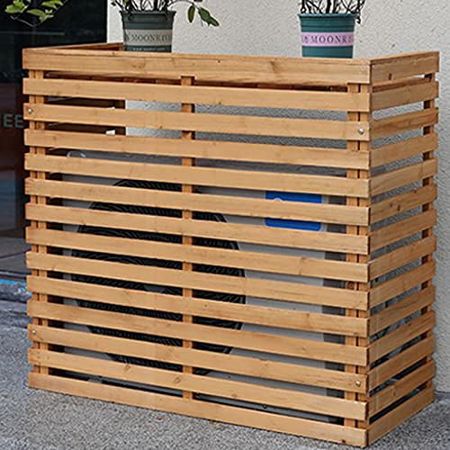 Holzgitter-Klimaanlagenabdeckung - Stilvoller Außengeräte mit Bonsai-Design | wetterfest & vielseitig einsetzbar für Terrasse, Garten und Balkon