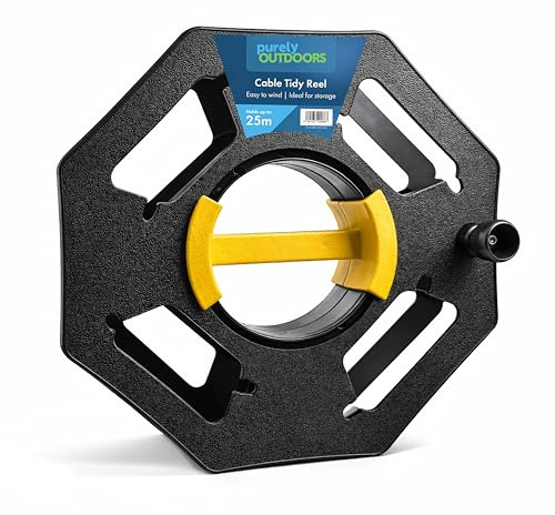 Purely Outdoors Cable Tidy Reel – 25m Camping Electric Hook Up Cable Tidy Winder for Caravan Mains Leads, EV Cables, Extension Cables, Garden Hose & Christmas Lights Storage