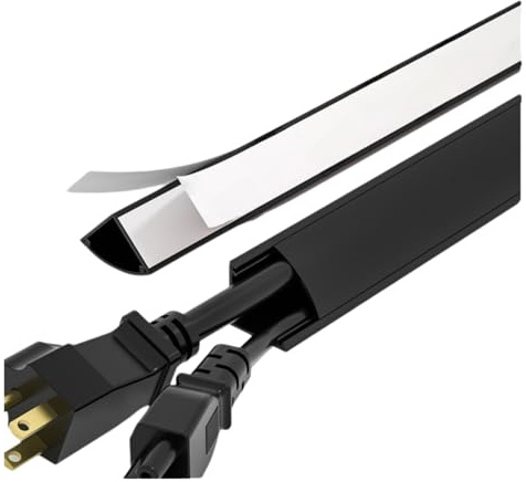 Eckkabelrinne Lackierbarer Eckkabel-Abdecker, dreieckige PVC-Drahtabdeckung, 100 cm, Selbstklebender Kabelführungskanal, Wand, Boden(Black-14-14mm-)