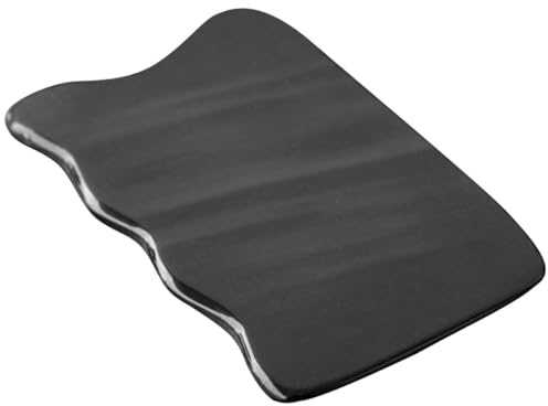 TEHAUX Gua Sha Tool Scrapping Board in Corno di Bufalo Nero Multi-funzionale per Massaggio Viso Drenante Anticellulite Forma Elegante