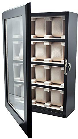 Orig. Meyer & Söhne Uhrenvitrine Wand -Tischvitrine für 12 Uhren schwarz
