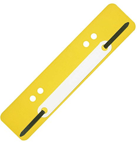 Heftstreifen aus PP-Folie mit Plastikdeckleiste, 3,4 x 15 cm (100 Stück, Gelb)