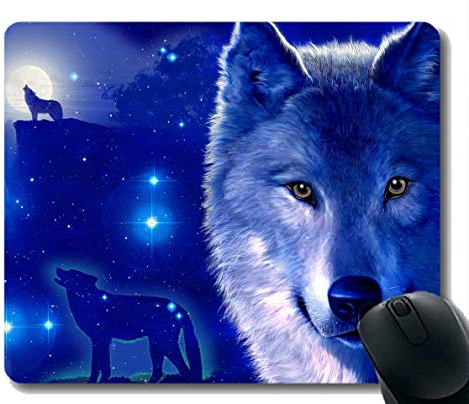 Spiel-Mäusematte, Tierwolfmänner Mousepad Rutschfester Gummiunterlage