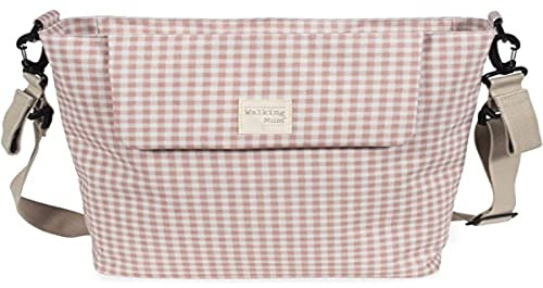 Walking Mum. I Love Vichy Wickeltasche für Kinderwagen, Schultertasche, Rosa, 42 x 36 x 13 cm