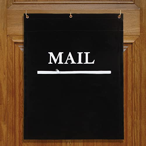 Mail Catcher for Mail Slots Letter Bag Post Efficient Organizer for Home Office and Garage Doors Basket Letter Cage Door Bag (Black)…