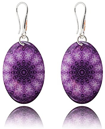 Boho Grosse Rond Boucles d'Oreilles Pendantes Mandala Design Léger Bijoux pour Femme