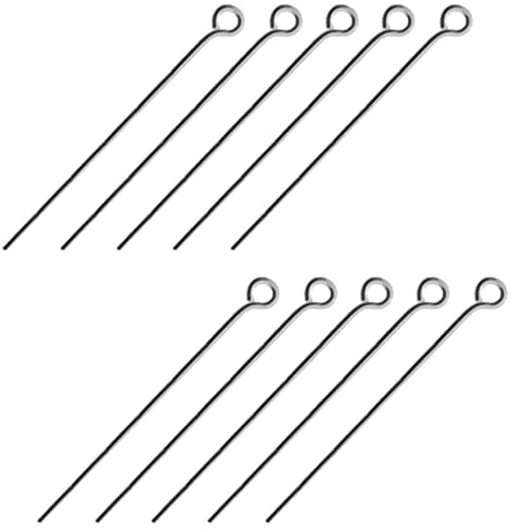 DIY925 10 Stück Kettelstifte 925 Sterling Silber mit Öse 50mm x 0.6mm Nietstifte zum basteln Juweliers- Qualität