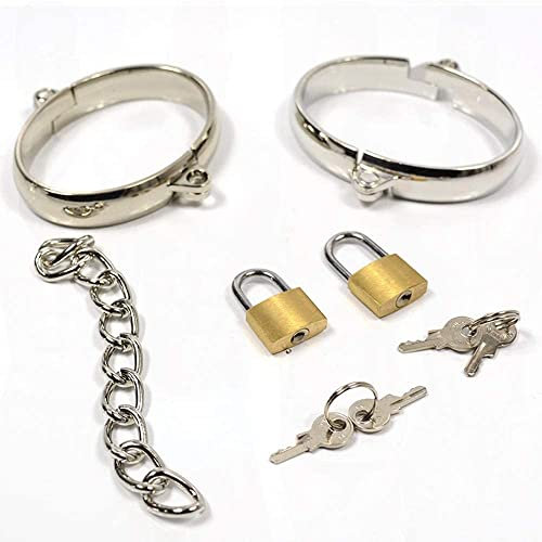 ROLOL Chrom Stahl Fußschellen Cuffs-SM für Frauen Männer Restraint -Handschellen (Color : Female)
