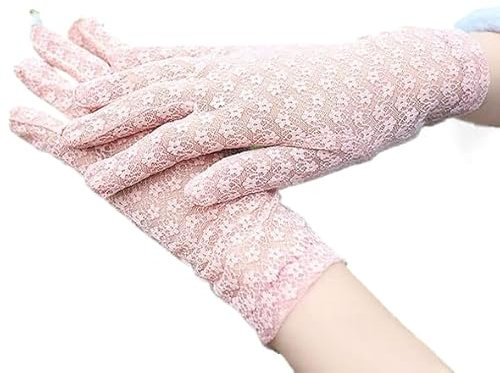 1 Paar Damen Spitze Elegante Blumen Kurze Handschuhe Sommer Sonnenschutz Handschuhe Fahrradhandschuhe Brauthandschuhe Party Hochzeithandschuhe Fasching Party Kostüm Accessoires Halloween,Rosa #3