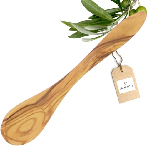 HOFMEISTER® syltsked olivolträ tesked frukostsked – iögonfallande ådring, frukost, 14 cm