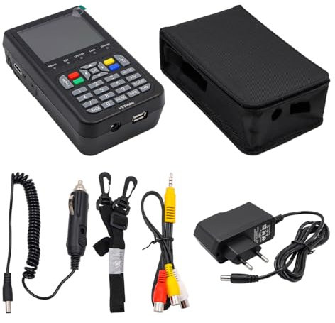 CENPEK V9 Buscador de Satélite Buscador Digital Medidor Detección de Satélite DVB-S/S2 Receptor de Señal Decodificador Soporte H.265 con Pantalla Digital LCD de 3,5 Pulgadas