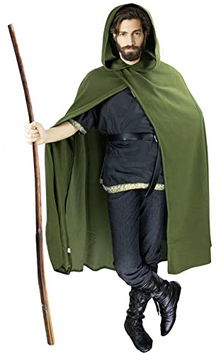 FSUJWOA Renaissance Kapuzenumhang mittelalter kleidung herren Hexenmantel mit Kapuze umhang