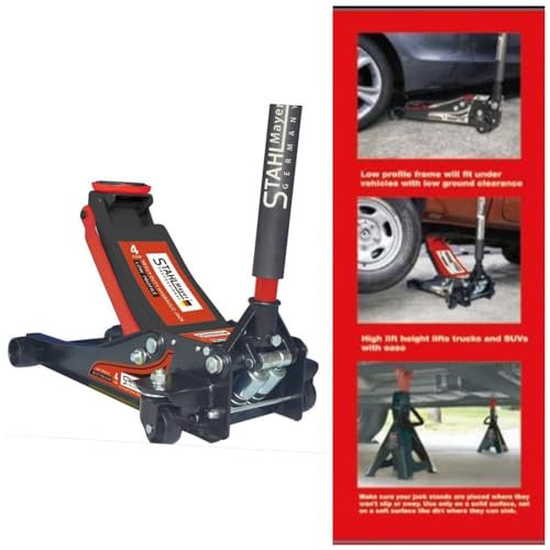 Cric hydraulique 4 t - 4000 kg - Extra plat - Double piston - 75-505 m