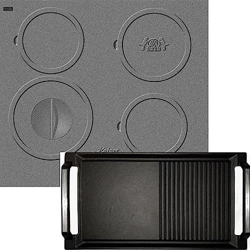 Kaiser Induktions-Kochfeld KCT 6705 I inkl. Grillplatte, Design des Gusseisen-Kochfeldes, Einbau Herd, 4 Kochzonen, ohne Rahmen