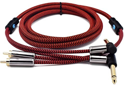Cavo Audio, Cavo for Strumenti, Doppio Cavo Audio Hifi da 6,35 mm a RCA for Console Mixer Amplificatore 2*RCA 2 * 1/4 TR Jack Schermato 2M (Color : As shown, Size : One Size)