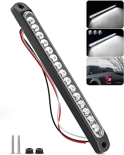 PSEQT 10 LED Trailer Reverse Backup Running Light Bar White Tail Strip Clearance Rear Assembly Waterproof for Pickup Golf Cart Offroad Truck RV, 1Pcs