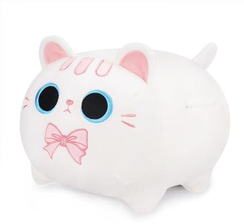 Fortuning's JDS 40,6 cm - Peluche chat en peluche - Jouet en peluche - Cadeau rembourré pour chat - Unisexe - Coussin câlin