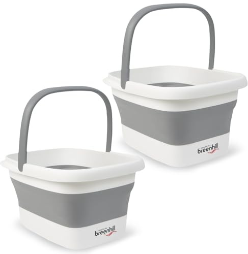2-Pack Collapsible Foot Bath Tubs with Handles,Portable Plastic Tubs | Collapsible Design; Built-In Handles; Compact Storage; Suitable for Foot Soaking, Laundry and Everyday Household Use