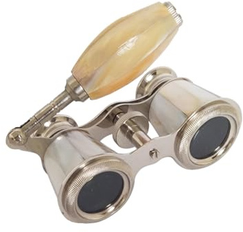 SIFAAT WORLD Opera Glasses Nickel Finish – Antique Style Decorative Binoculars, Vintage Collectible Display & Gift Item, Theater-Inspired Design (No Zoom, No Magnification)