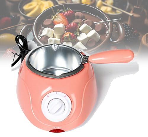 Chocolate Melting Pot,Chocolate Melting Warming Fondue Set,Mini Electric Heated Choco Melting Pot for Making Chocolate (Color : Pink, Size : Chocolate Furnace)