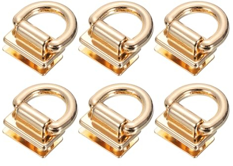 QUARKZMAN Metalltaschenverbinder mit D-Ring Metallschnalle, 6 Stück Taschenzubehör zum Nähen 18mm Tasche Seite Clipverschluss mit Schrauben für DIY Taschen, Schlüsselanhänger (Hellgolden)