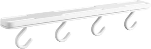 Kichvoe Sliding Hook Under Cabinet Mug Holder Punch Free Kitchen Hanger for Cup Hanging Rack Utensil Organizer Towel and Hat Storage 26.40 X 4.60 X 3.00 Cm 1 Pack