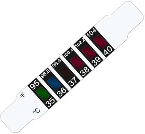 Body-Plus Forehead Head Strip Thermometer Strips, Adhesive and Reusable Strips, Non Invasive Medical Touch Thermometer for Adults and Children