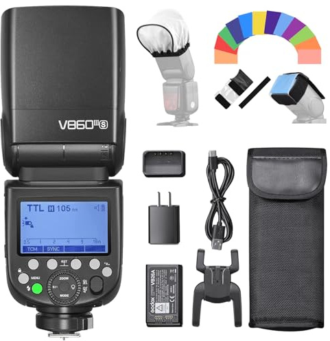 Godox V860III-S Camera Flash Wireless TTL Speedlite Speedlight GN60 1/8000s HSS Built-in 2.4G Wireless X System Li-ion Battery 0.01-1.5s Recycle Time Replacement t for Sony Cameras