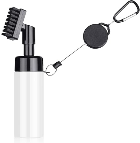 FUZVOL Golf Club Brush Groove Cleaner with Built in Water Spray and Hook | Golf Ball Cleaner,Extrusion Water Bottle,Portable,Golf Gift for Men and Women