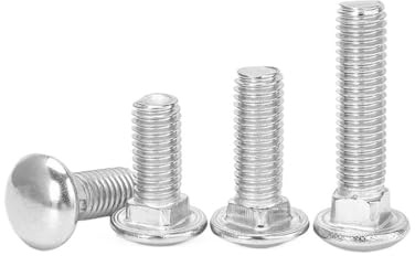Cilky Metallschrauben 5 Stück M4 M5 304 Edelstahl Rundkopf Vierkanthals Schlossschraube Bolzen für Regal Schreibtisch 12-40mm(20mm,5pcs M4)