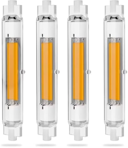 FDHVCB R7S LED 118mm Dimmbar, 30W LED Lampen 118mm Ersatz für 300W J118mm Halogen Leuchtmittel, R7S LED COB Glühbirne Warmweiß 3000K 3000LM, 360°Abstrahlwinkel,Kein Flackern, 4er Pack